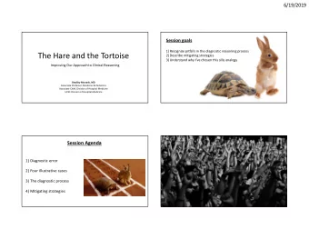 The Hare and the Tortoise  2)Describe mitigating strategies  3)Understand why Ive chosen this