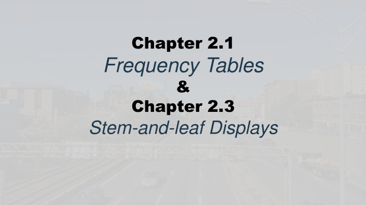 frequency tables