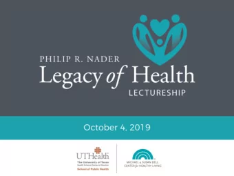 WELCOME A  ADDRESS  Shreela Sharma, PhD, RD, LD  Professor, UTHealth School of Public Health  SCIE