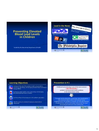 Preventing Elevated  Blood Lead Levels  High Level of Lead in Sindoor  in Children  Tests find more