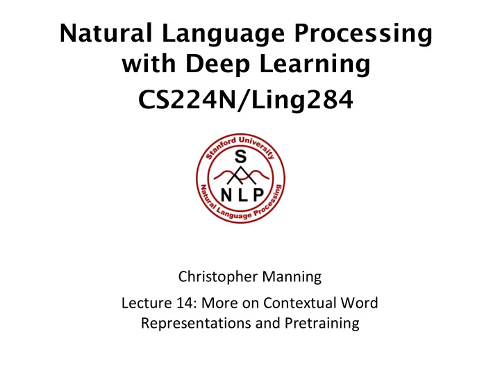 natural language processing with deep learning cs224n