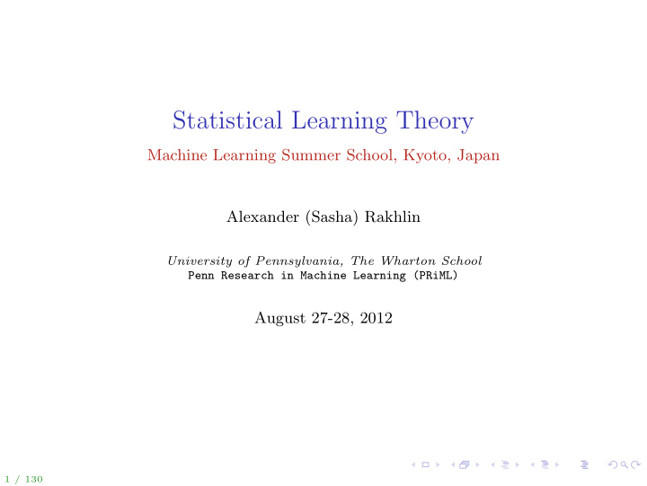 statistical learning theory