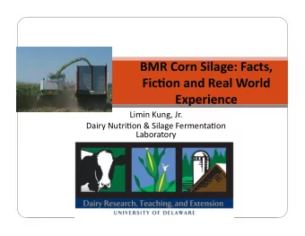 BMR  Corn  Silage:  Facts,    Fic5on  and  Real  World    Experience