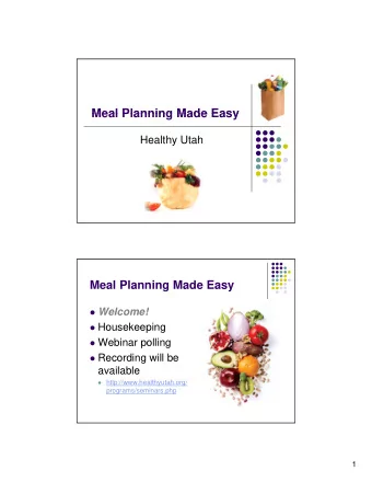 Meal Planning Made Easy  Meal Planning Made Easy  Healthy Utah  Meal Planning Made Easy