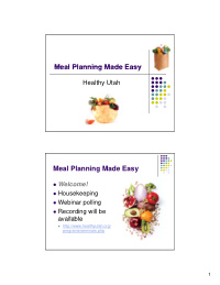 meal planning made easy meal planning made easy
