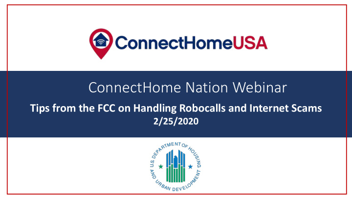 connecthome nation webinar connecthome nation webinar