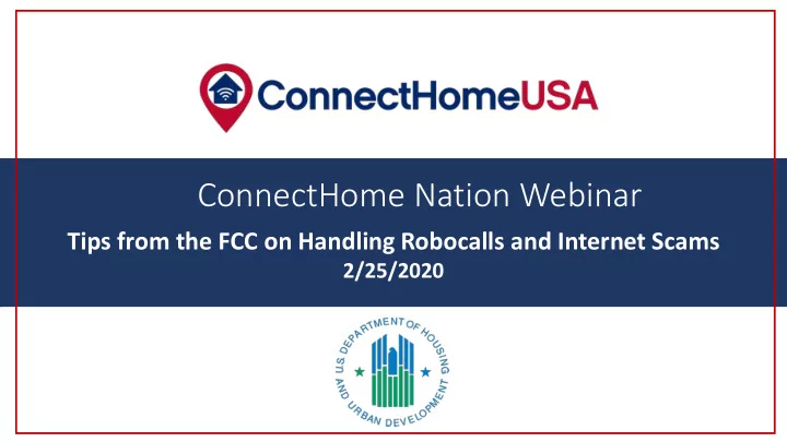 connecthome nation webinar connecthome nation webinar
