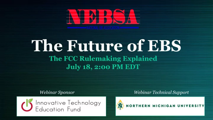 the future of ebs