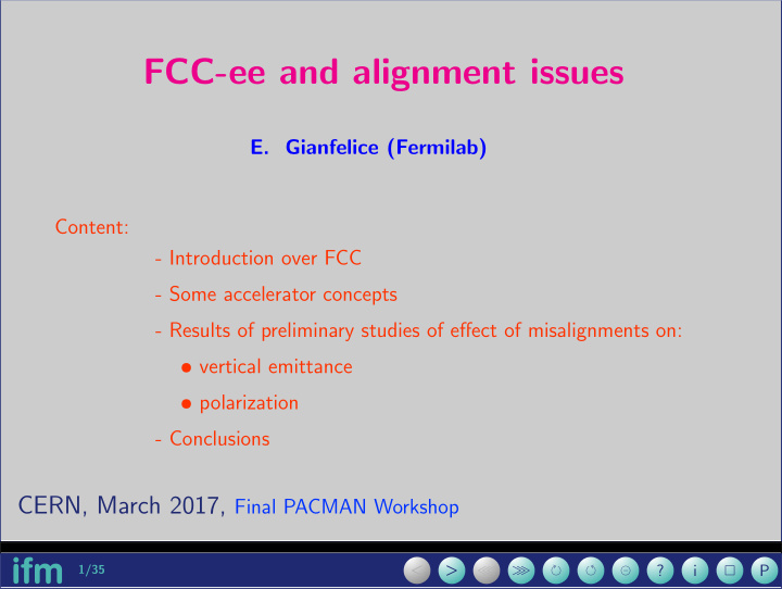 fcc ee and alignment issues