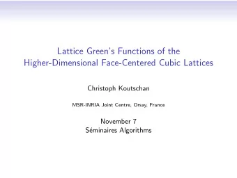 Lattice Greens Functions of the  Higher-Dimensional Face-Centered Cubic Lattices  Christoph