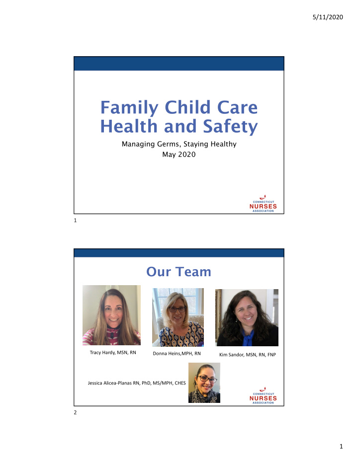 family child care health and safety