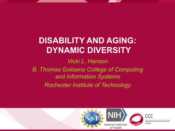 disability and aging dynamic diversity