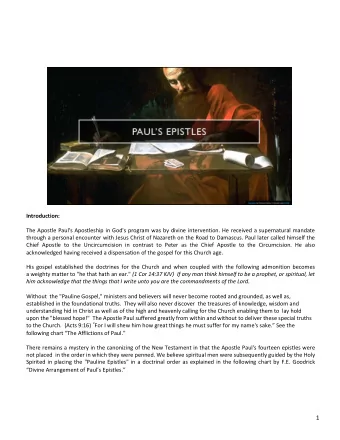 1  EPISTLE WHEEL  The Doctrines of the Church   Pauls Epistles  Romans  The Hub of the