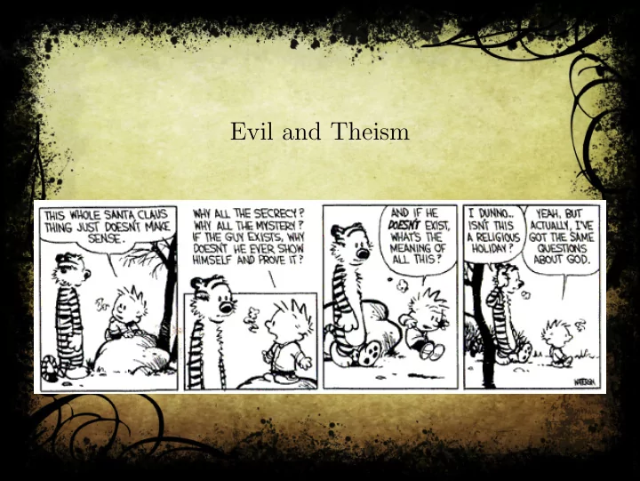 evil and theism proofs of non existence