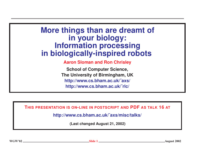 more things than are dreamt of in your biology