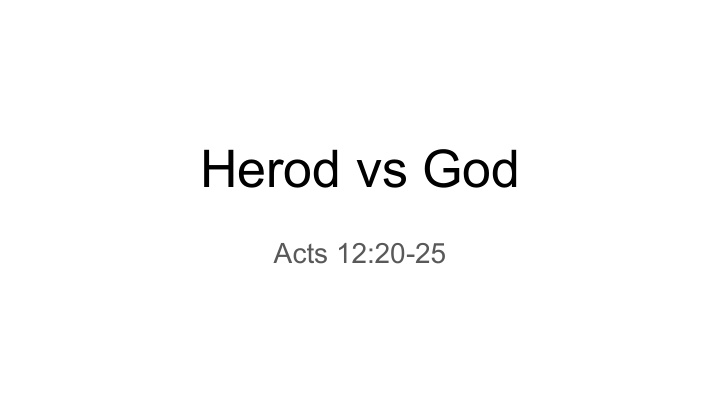 herod vs god