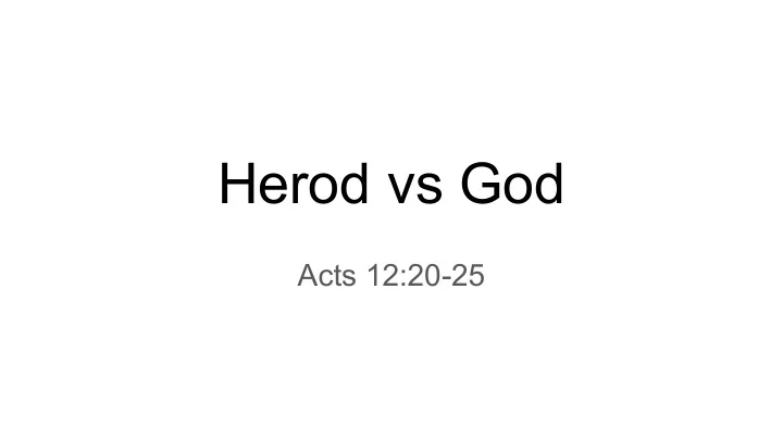 herod vs god