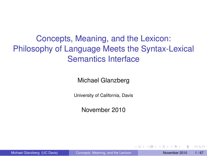 concepts meaning and the lexicon philosophy of language