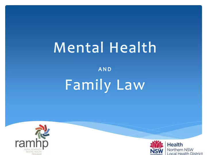 mental health v mental health issue v mental illness