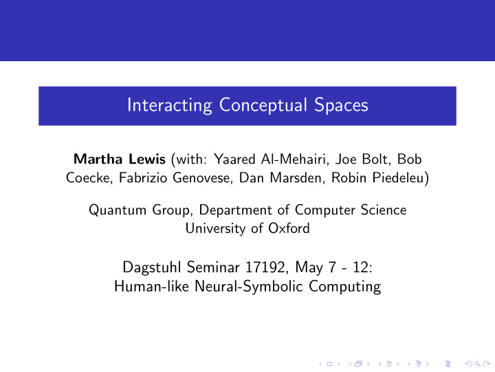 interacting conceptual spaces