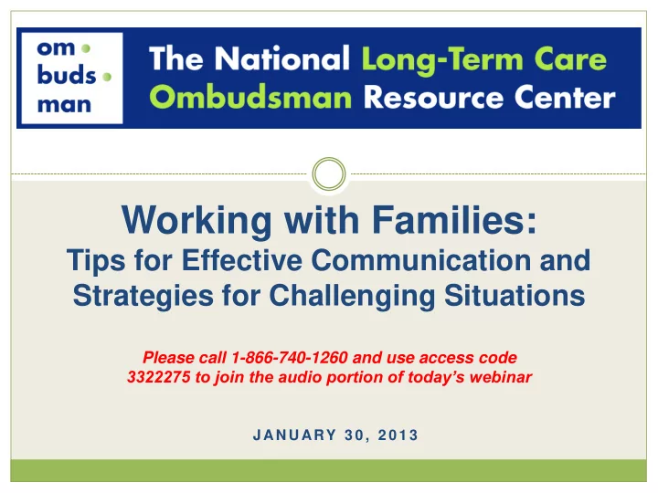 working with families