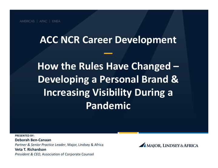 acc ncr career development how the rules have changed