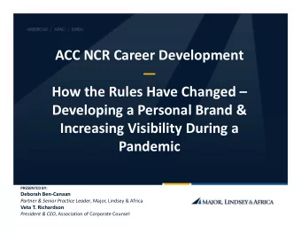 ACC NCR Career Development    How the Rules Have Changed   Developing a Personal Brand &amp;