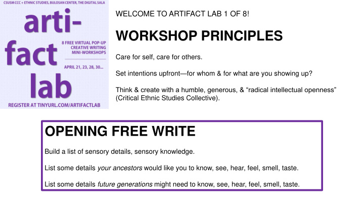 workshop principles