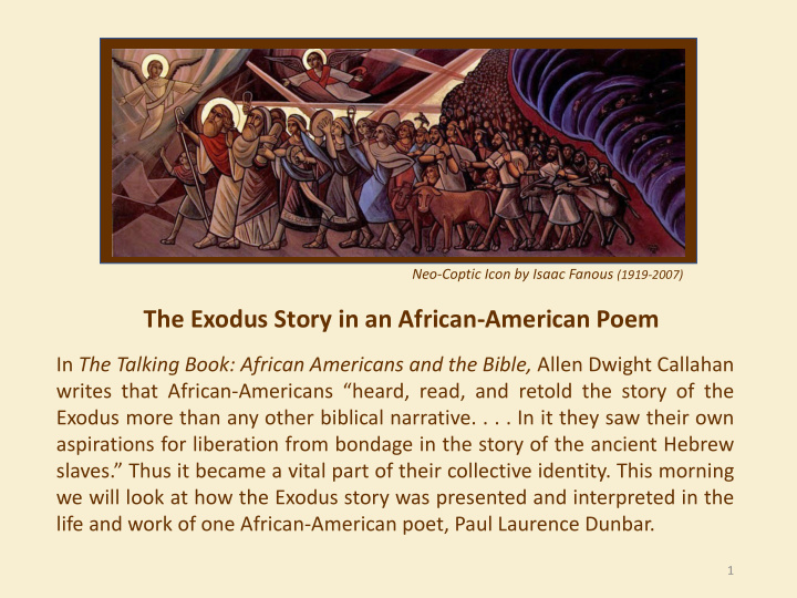 the exodus story in an african american poem