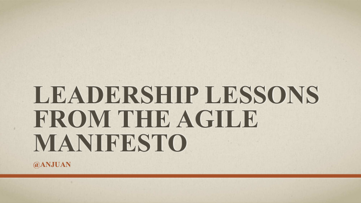 leadership lessons from the agile manifesto