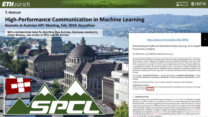 high performance communication in machine learning
