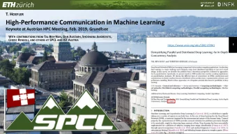 High-Performance Communication in Machine Learning  Keynote at Austrian HPC Meeting, Feb. 2019,