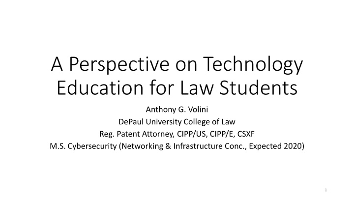 a perspective on technology education for law students