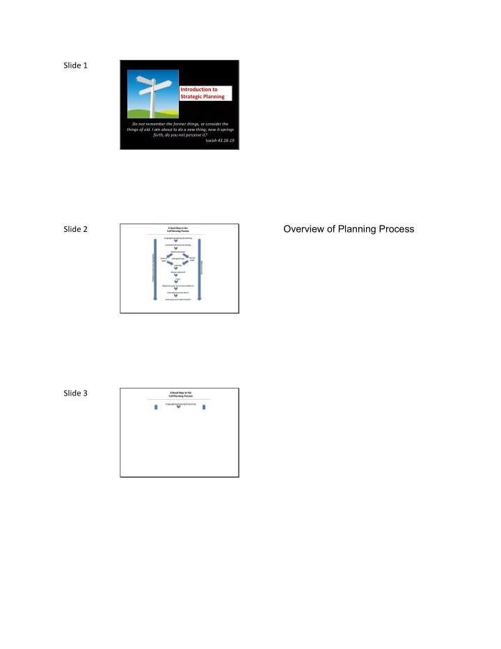 overview of planning process