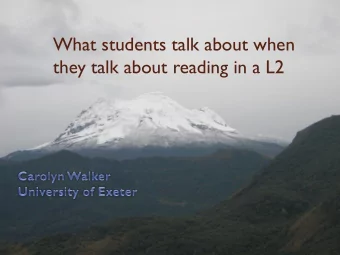 they talk about reading in a L2  Why is self-concept relevant in a  learning context?  Purpose and