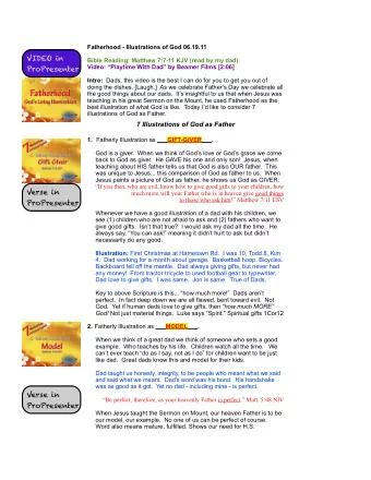 VIDEO in  Bible Reading: Matthew 7:7-11 KJV (read by my dad)  Video: Playtime With Dad by