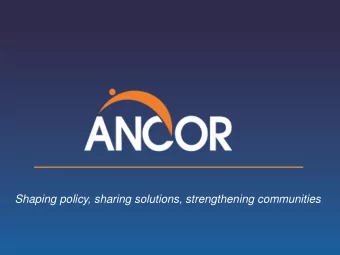 Shaping policy, sharing solutions, strengthening communities  Building the Plane While Flying  and