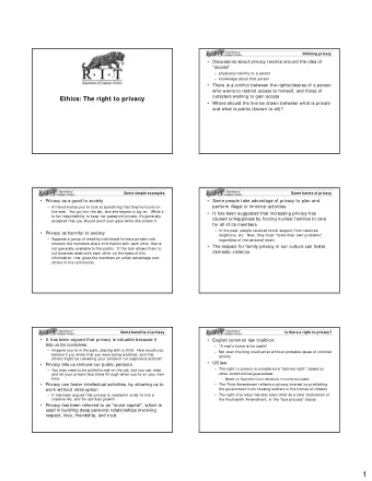 1  &quot; The right of the people to be secure in their persons,  &quot;The right to be left alone