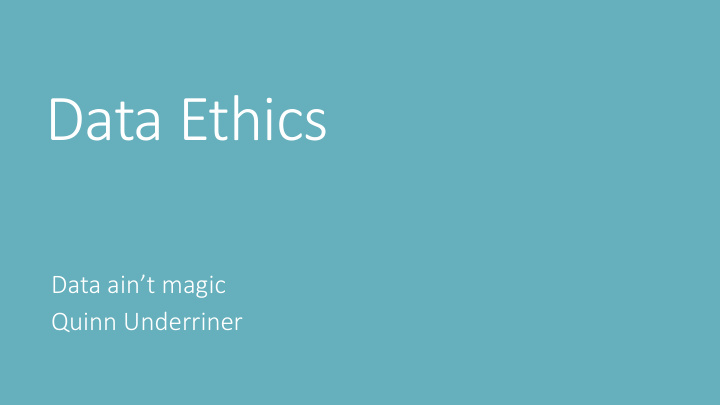 data ethics
