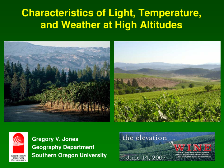 characteristics of light temperature and weather at high