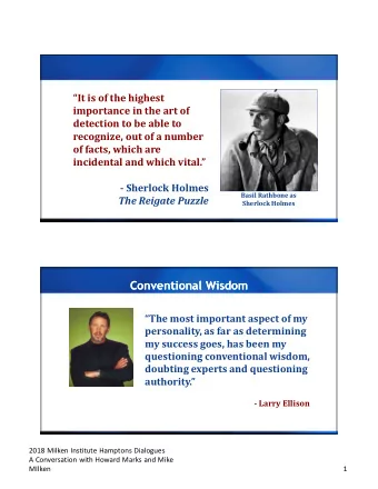 Conventional Wisdom  Conventional Wisdom  The most important aspect of my  personality, as far