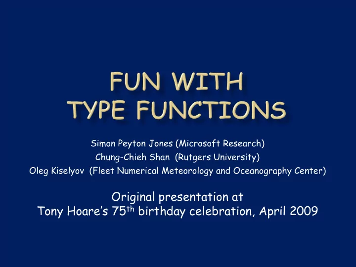 original presentation at