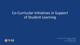 Co-Curricular Initiatives in Support  of Student Learning  CSU-Pueblo Search &amp; Rescue Team -