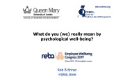 what do you we really mean by psychological well being