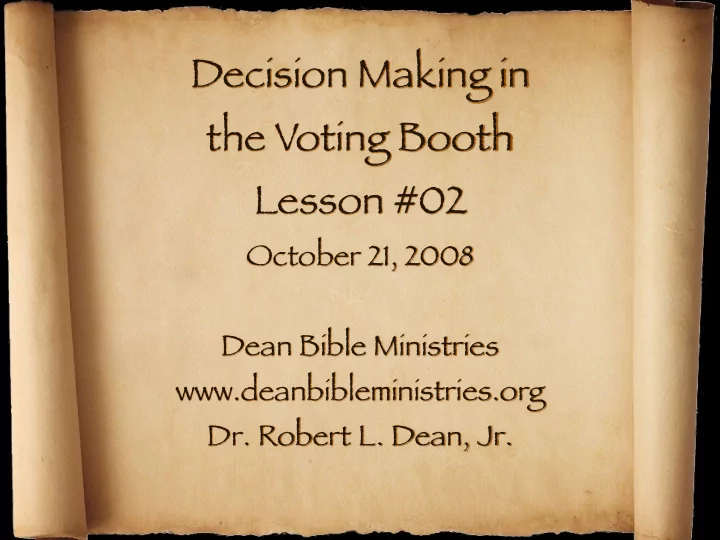 decision making in the voting booth lesson 02