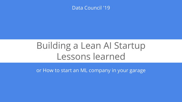 building a lean ai startup lessons learned
