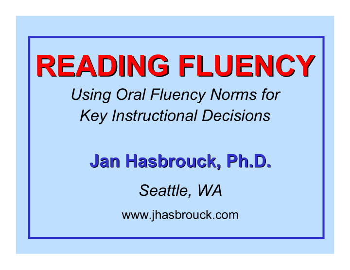 reading fluency reading fluency