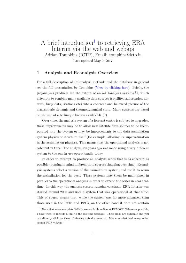 a brief introduction 1 to retrieving era interim via the