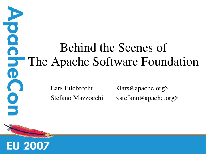 behind the scenes of the apache software foundation
