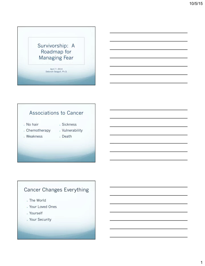 associations to cancer